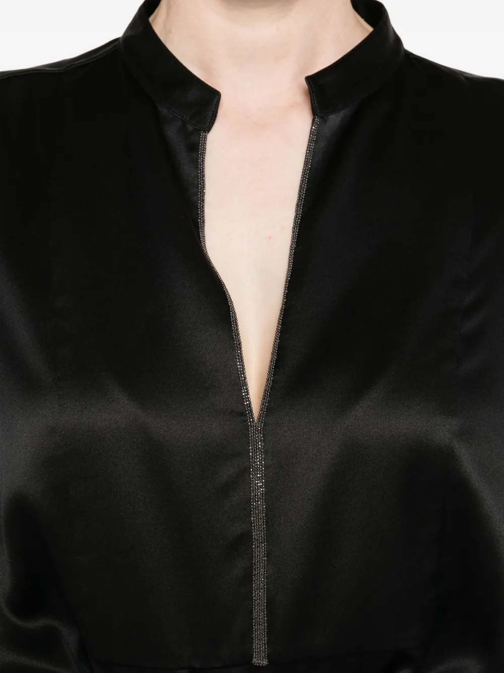 Brunello Cucinelli Blouse met stras detail Zwart