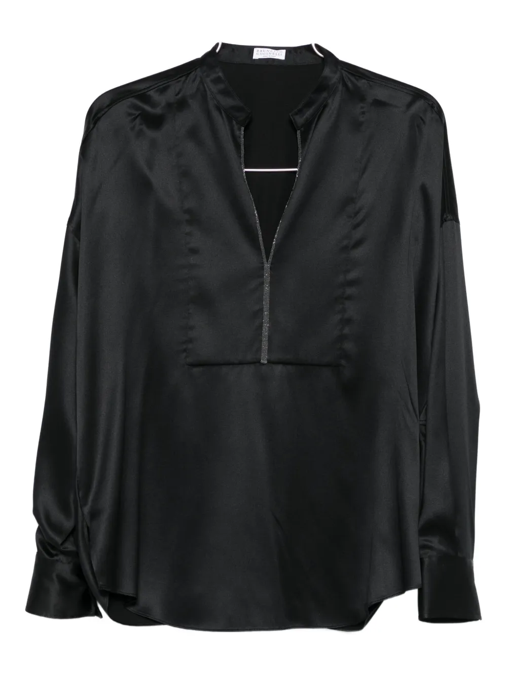 Brunello Cucinelli Blusa con strass - Nero