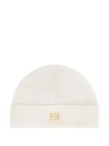 Escada Kids logo-embroidery beanie hat - White