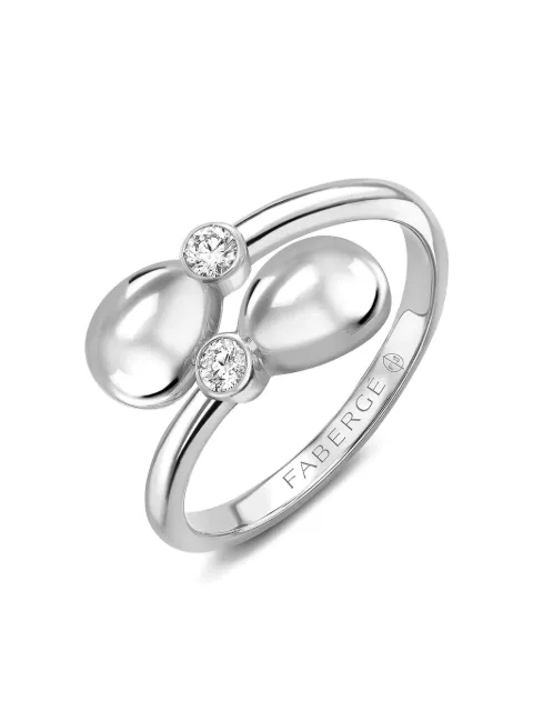 Fabergé 18K white gold Crossover diamond ring