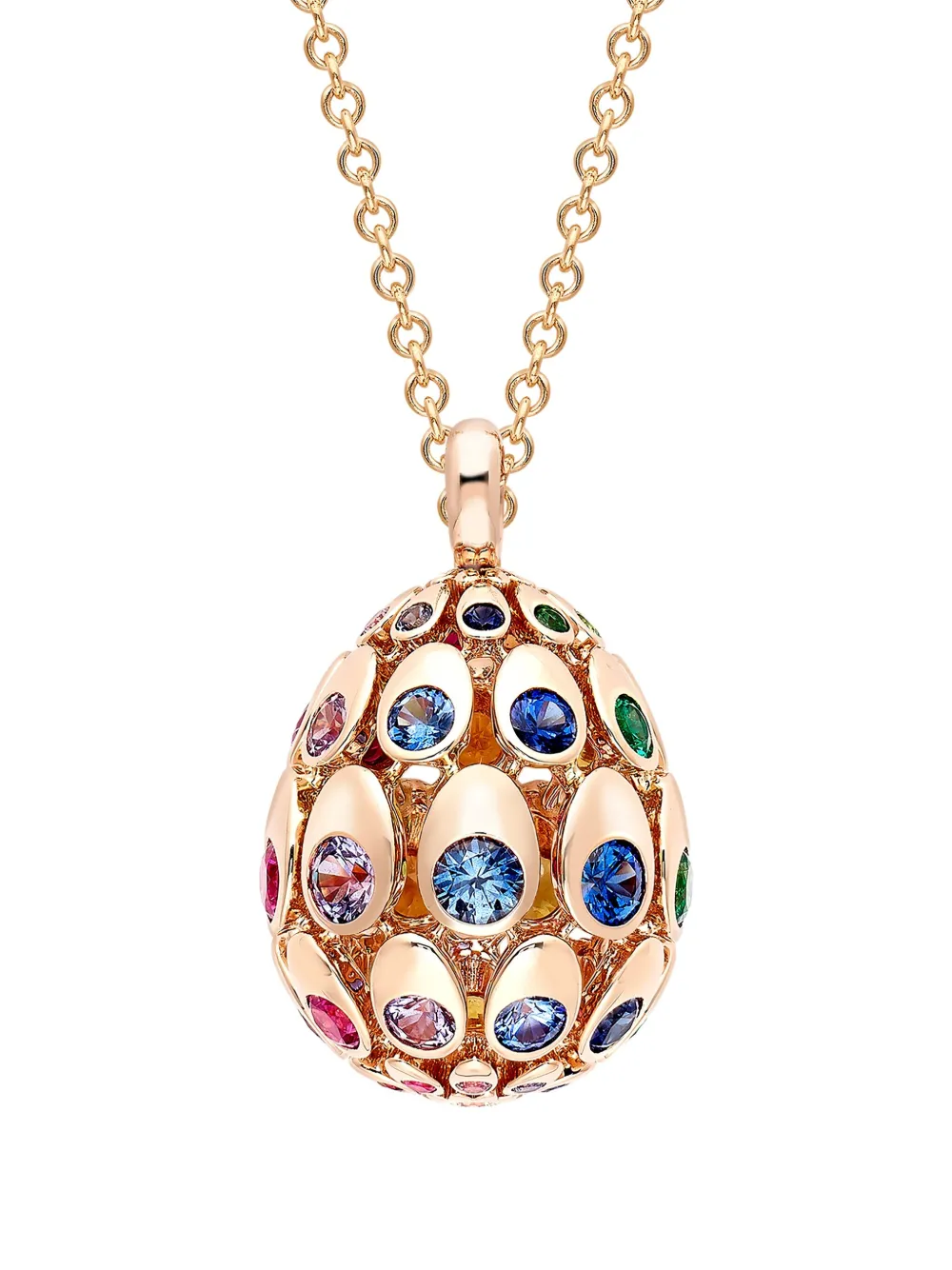 Fabergé 18K rose gold Rainbow Egg multi-stone pendant | Image 2