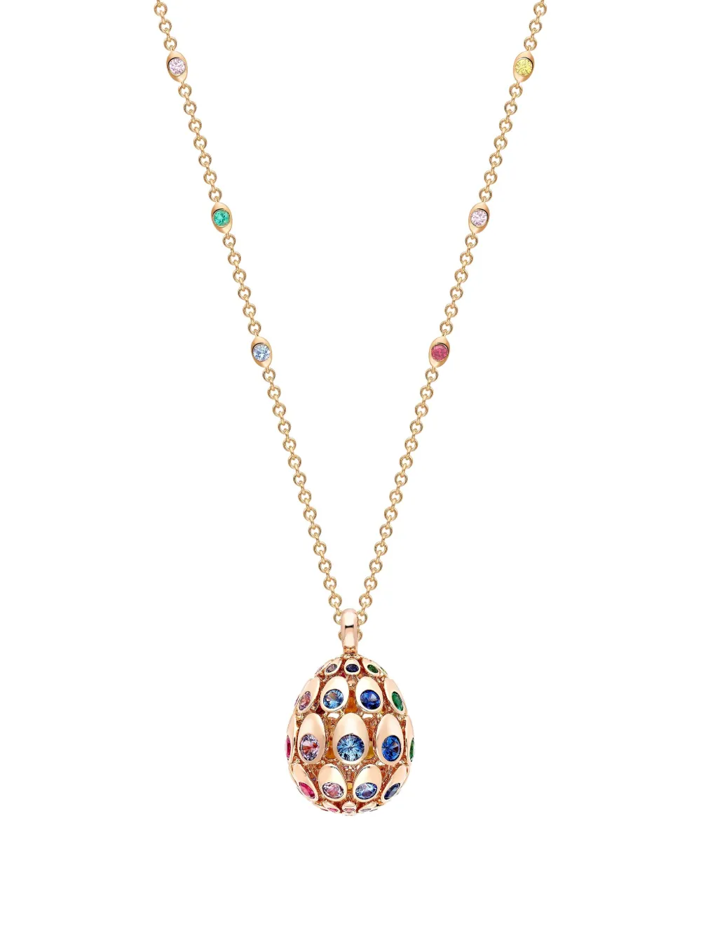 Fabergé 18K rose gold Rainbow Egg multi-stone pendant | Gold | Image 1