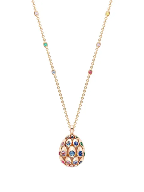 Fabergé 18K rose gold Rainbow Egg multi-stone pendant 