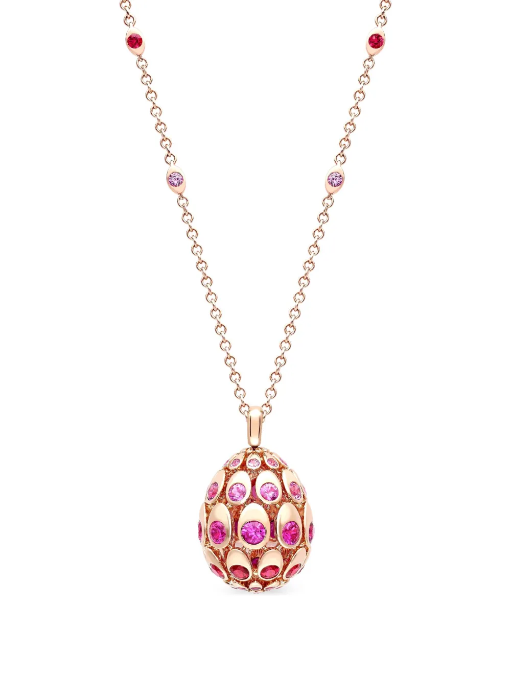 Fabergé 18K rose gold Cosmic Curve ruby and sapphire egg pendant | Image 2