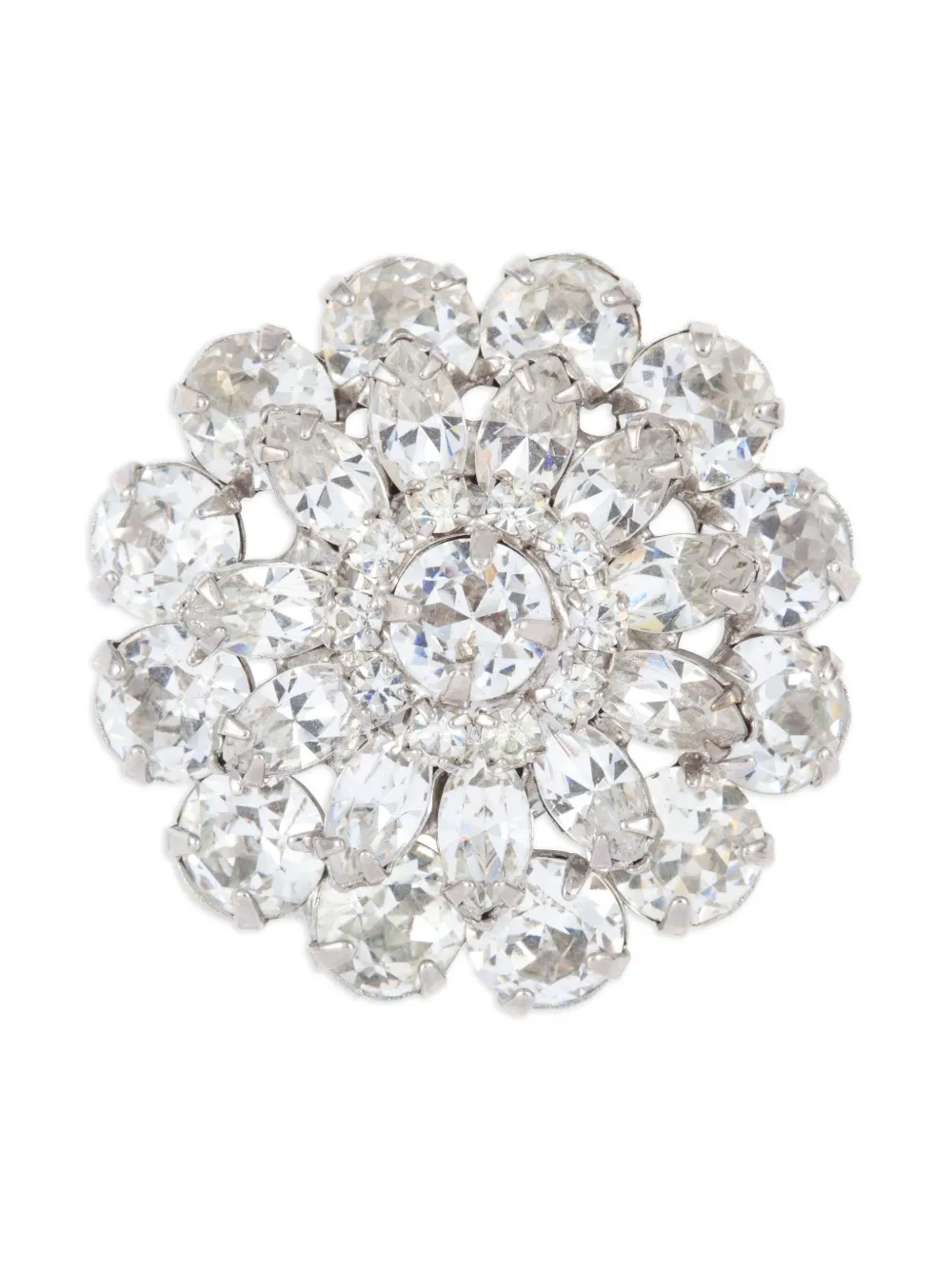Susan Caplan Vintage 1950s クリスタル フローラル ブローチ - シルバートーン Susan Caplan Vintage 1950s クリスタル フローラル ブローチ - シルバートーン