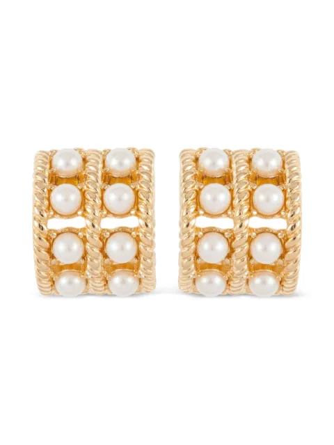 Givenchy Pre-Owned aretes de clip con perla 1980