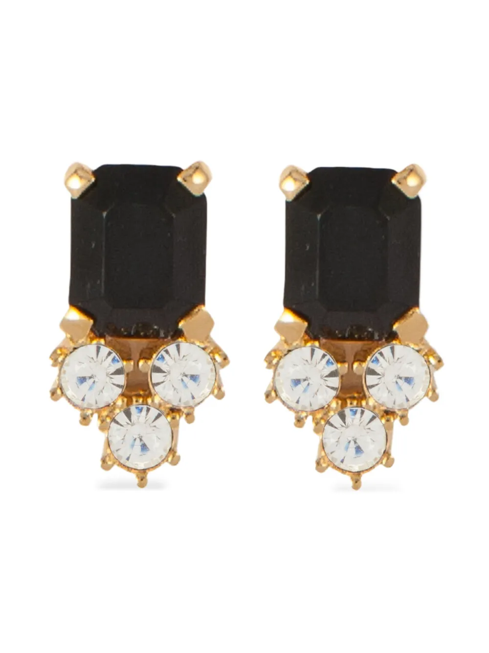 Nina Ricci Pre-Owned 1980s black-stone gold-tone earrings | Black | Image 1