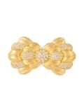 Susan Caplan Vintage 1990s scalloped bow brooch - Gold
