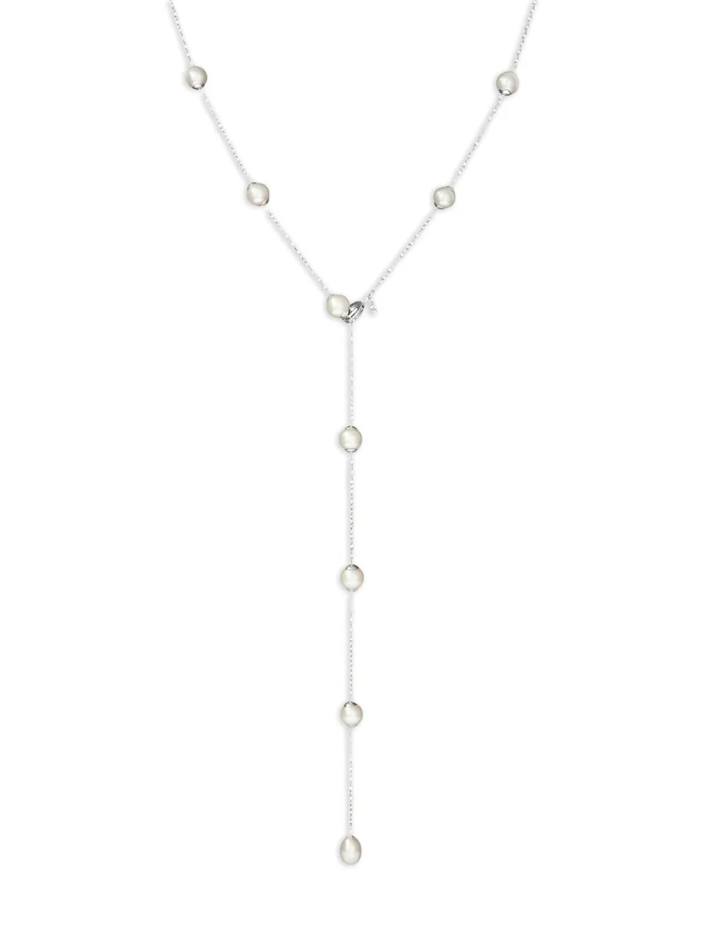 Susan Caplan Vintage 2000s lariat freshwater-pearl necklace | Neutrals | Image 1