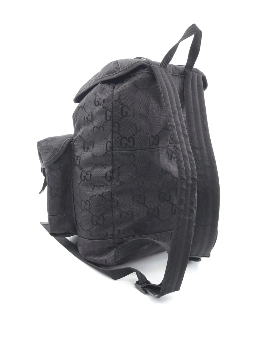 Pre-owned Gucci 2016-2025 Gg Nylon Off The Grid Backpack In Black