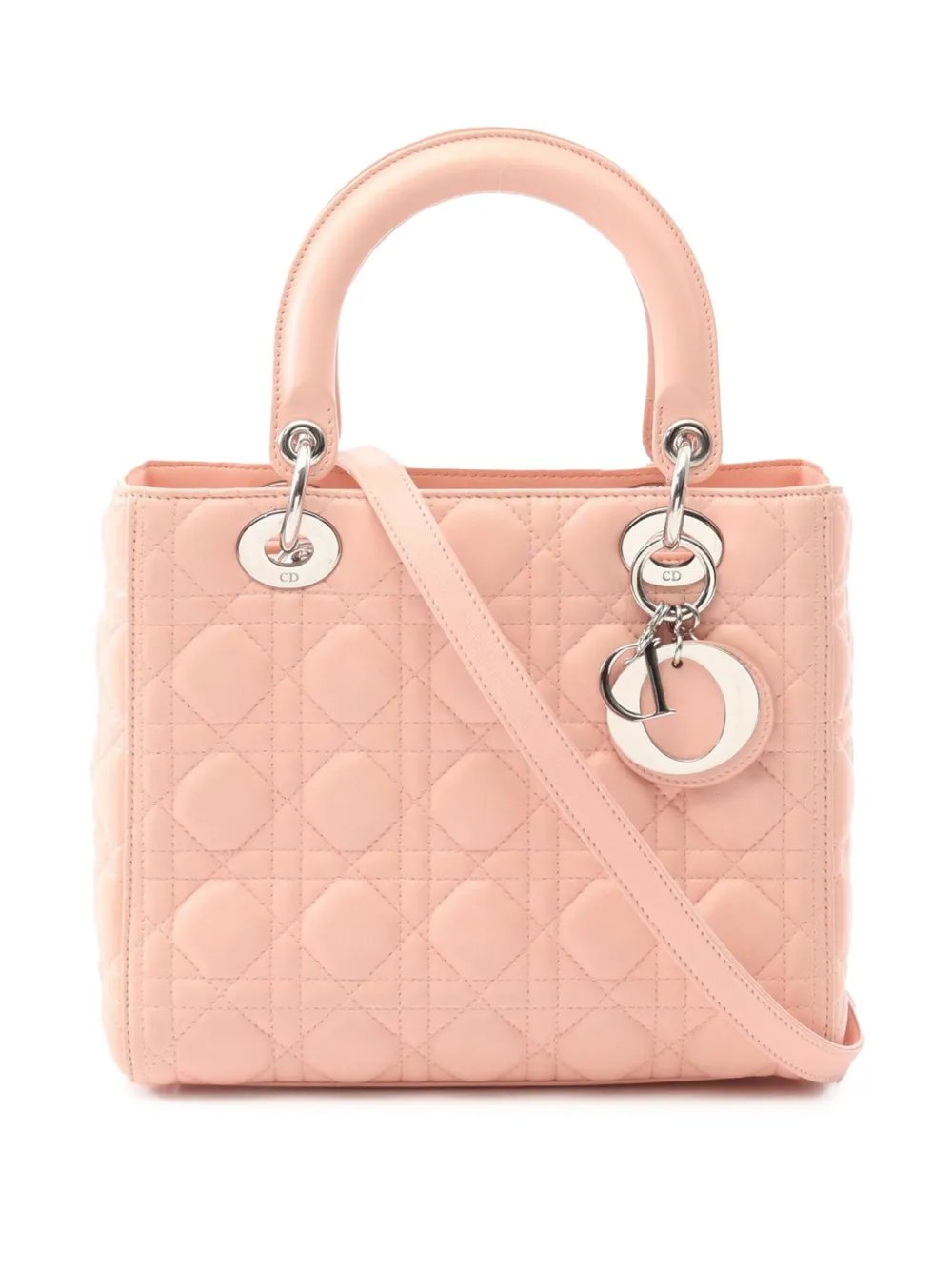 Christian Dior Pre-Owned 2010-2025 ミディアム ラムスキン カナージュ レディ ディオール Christian Dior Pre-Owned 2010-2025 ミディアム ラムスキン カナージュ レディ ディオール