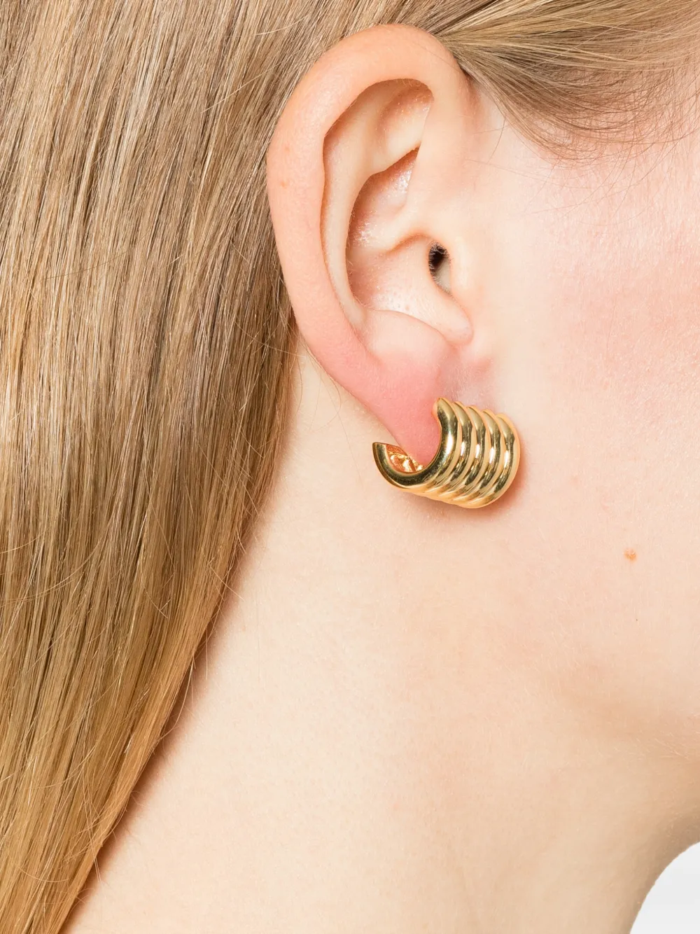 Déhanche medium Hollyhock ribbed earrings - Goud