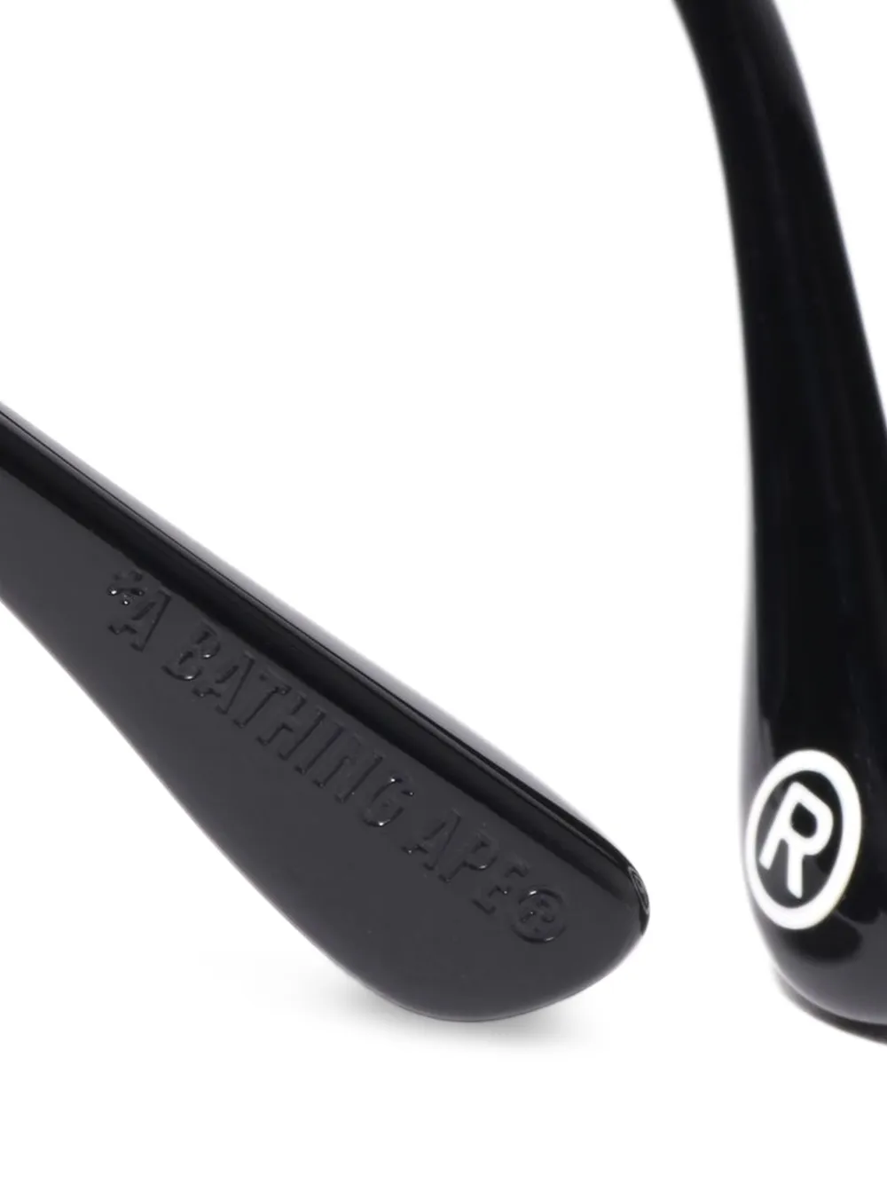 A BATHING APE Zonnebril met vierkant montuur Zwart