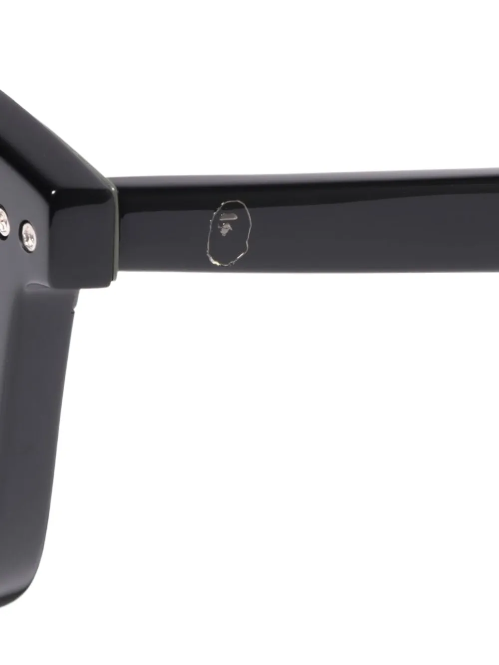 A BATHING APE Zonnebril met vierkant montuur Zwart