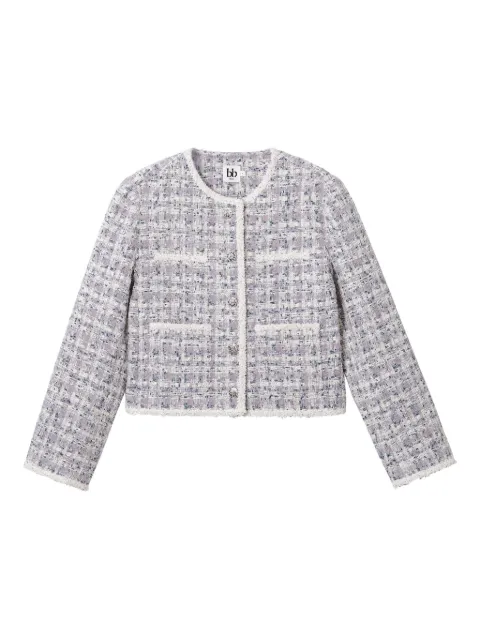 b+ab tweed frayed-edge jacket