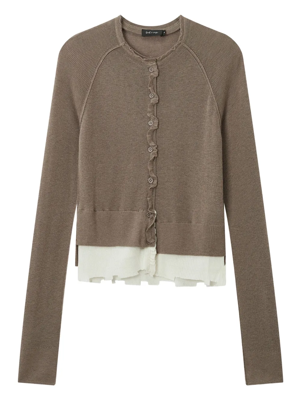Tout A Coup Ruffle-trim Cardigan In Animal Print