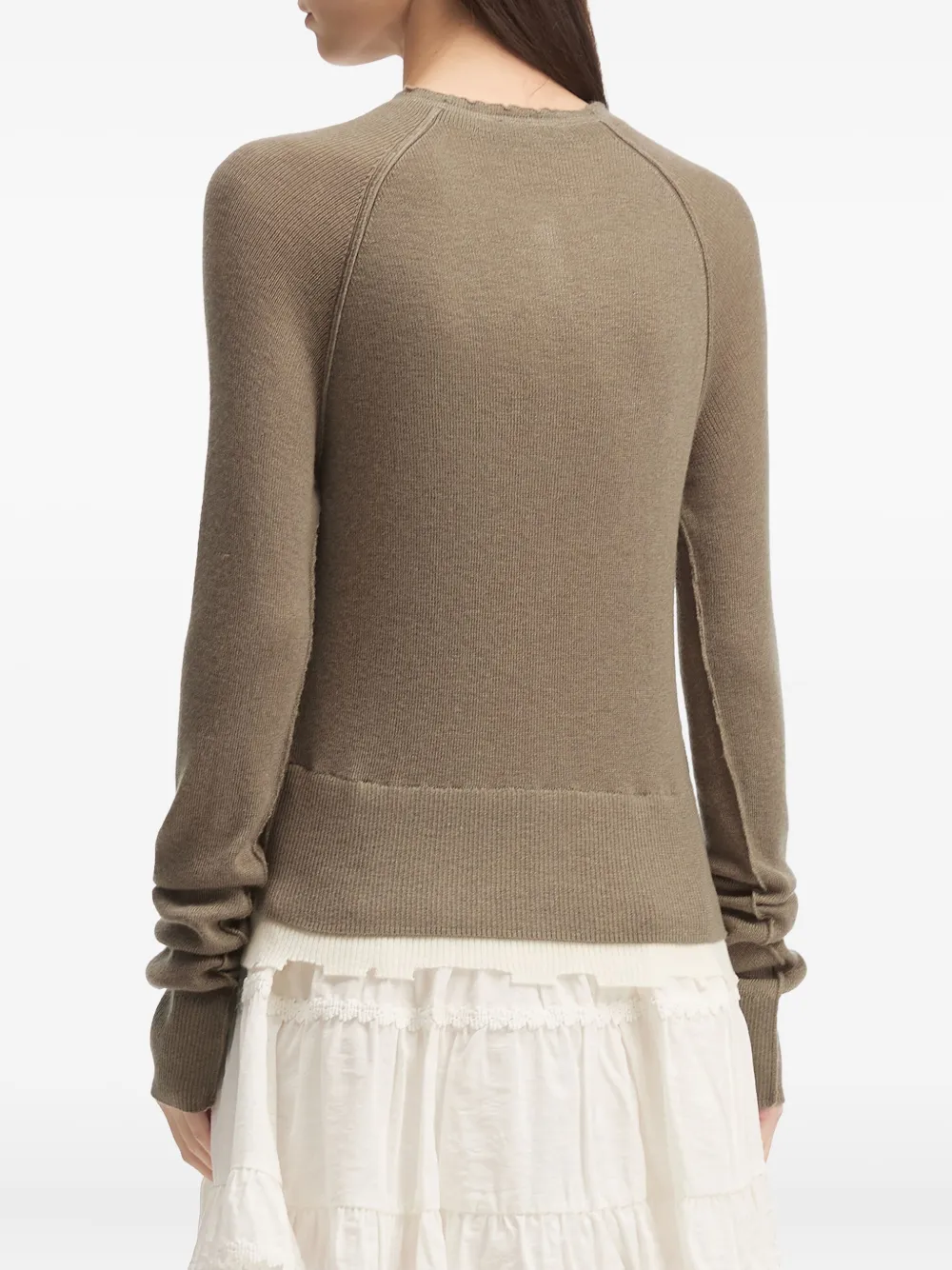Tout A Coup Ruffle-trim Cardigan In Animal Print