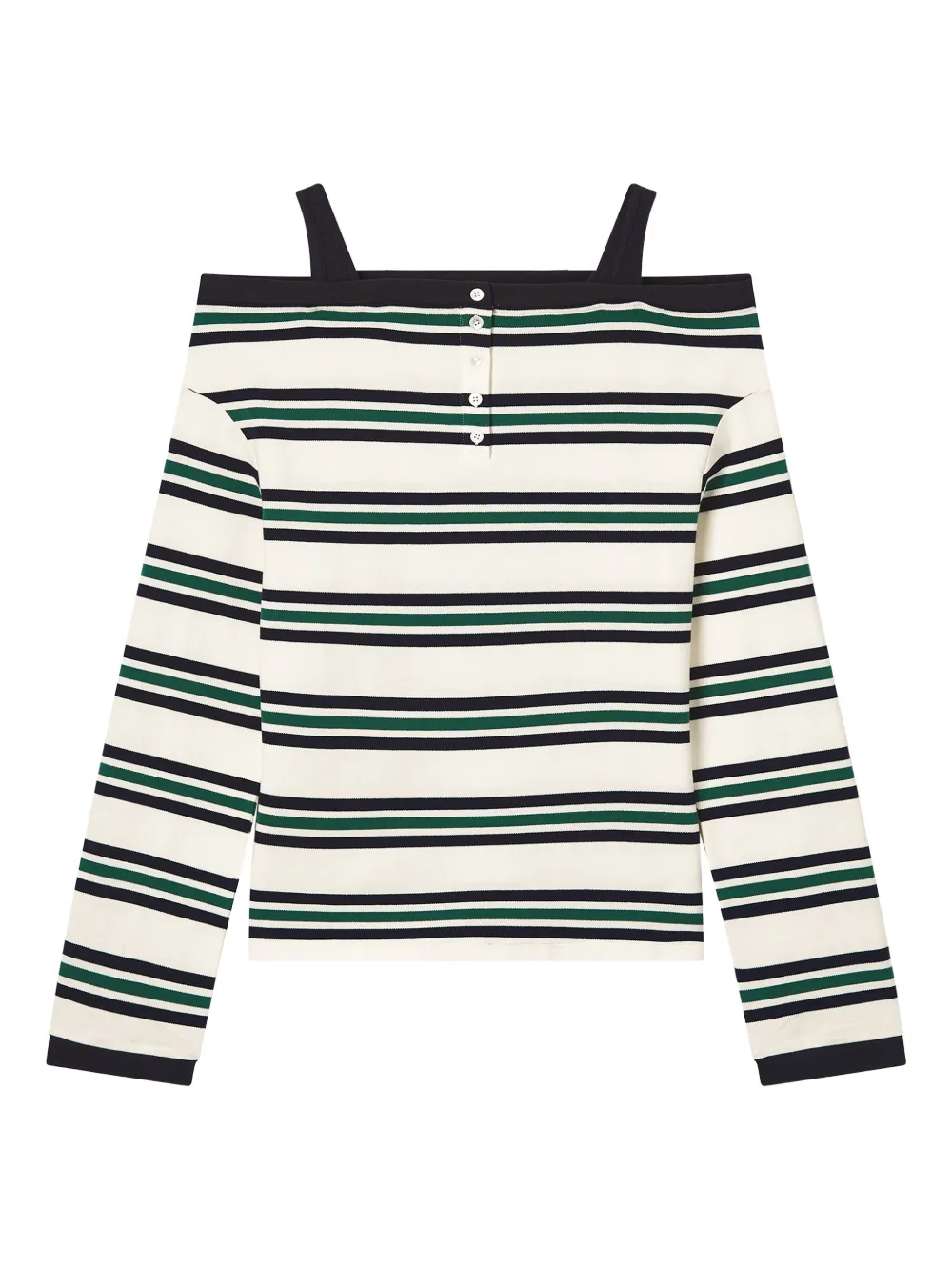 B+ab Off-shoulder Striped Top In White