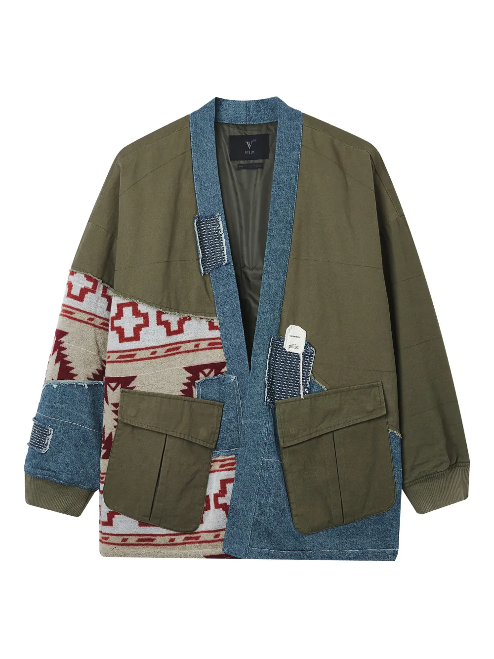 FIVE CM logo-patch coat | Green | Image 1