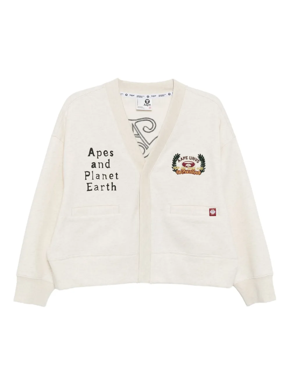 AAPE BY *A BATHING APE® logo-embroidered cardigan | Neutrals | Image 1