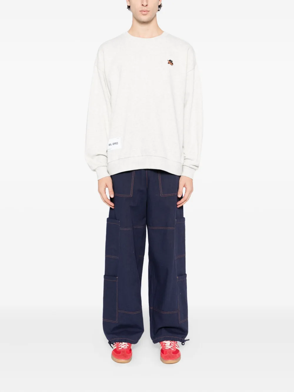 Izzue logo-embroidered sweatshirt - Grijs