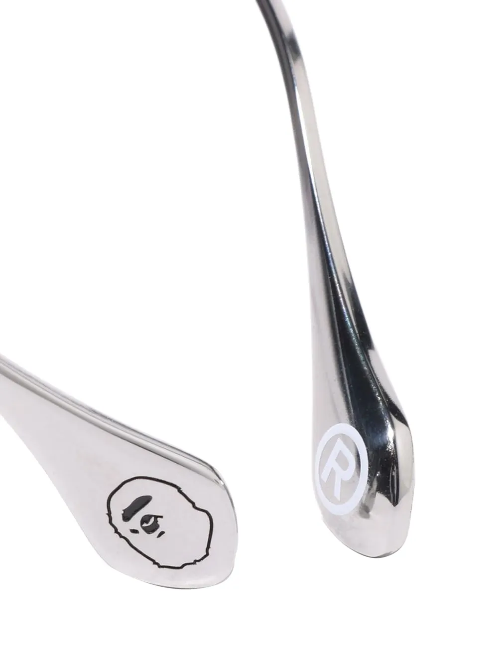 A BATHING APE Zonnebril met vierkant montuur Zilver