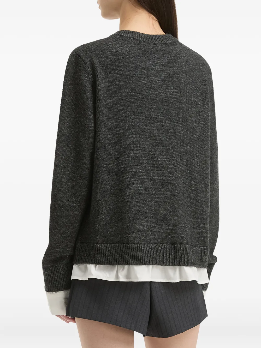 B+ab Layered Buttoned Cardigan In Gray