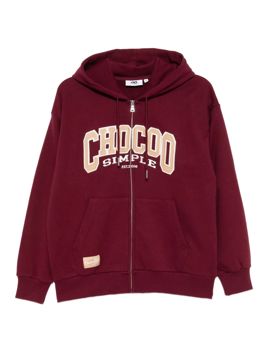 Chocoolate Embroidered-logo Zip-up Hoodie In Red