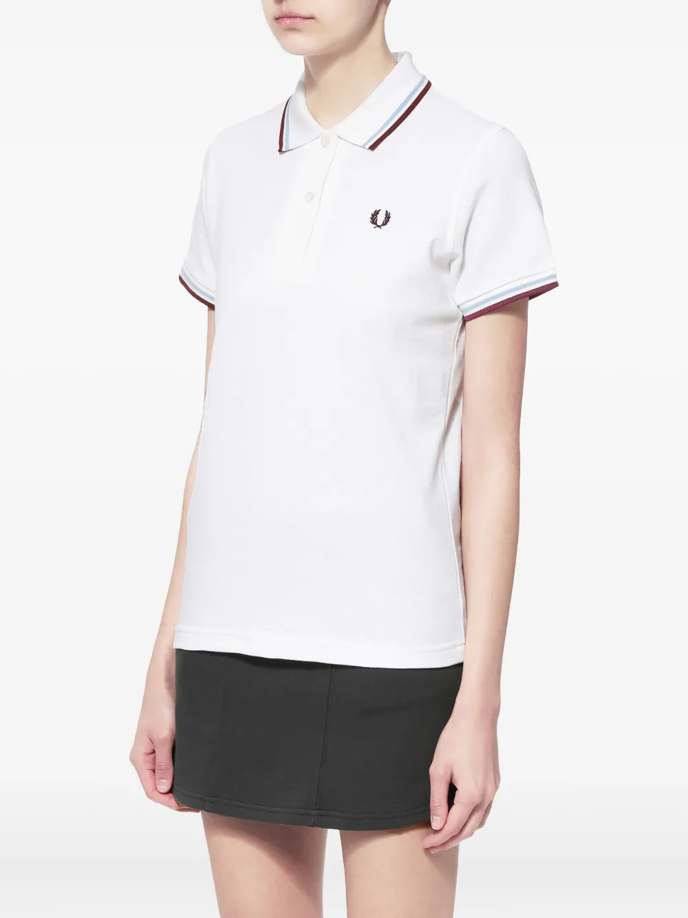 Fred Perry Poloshirt met geborduurd logo en kraag Wit