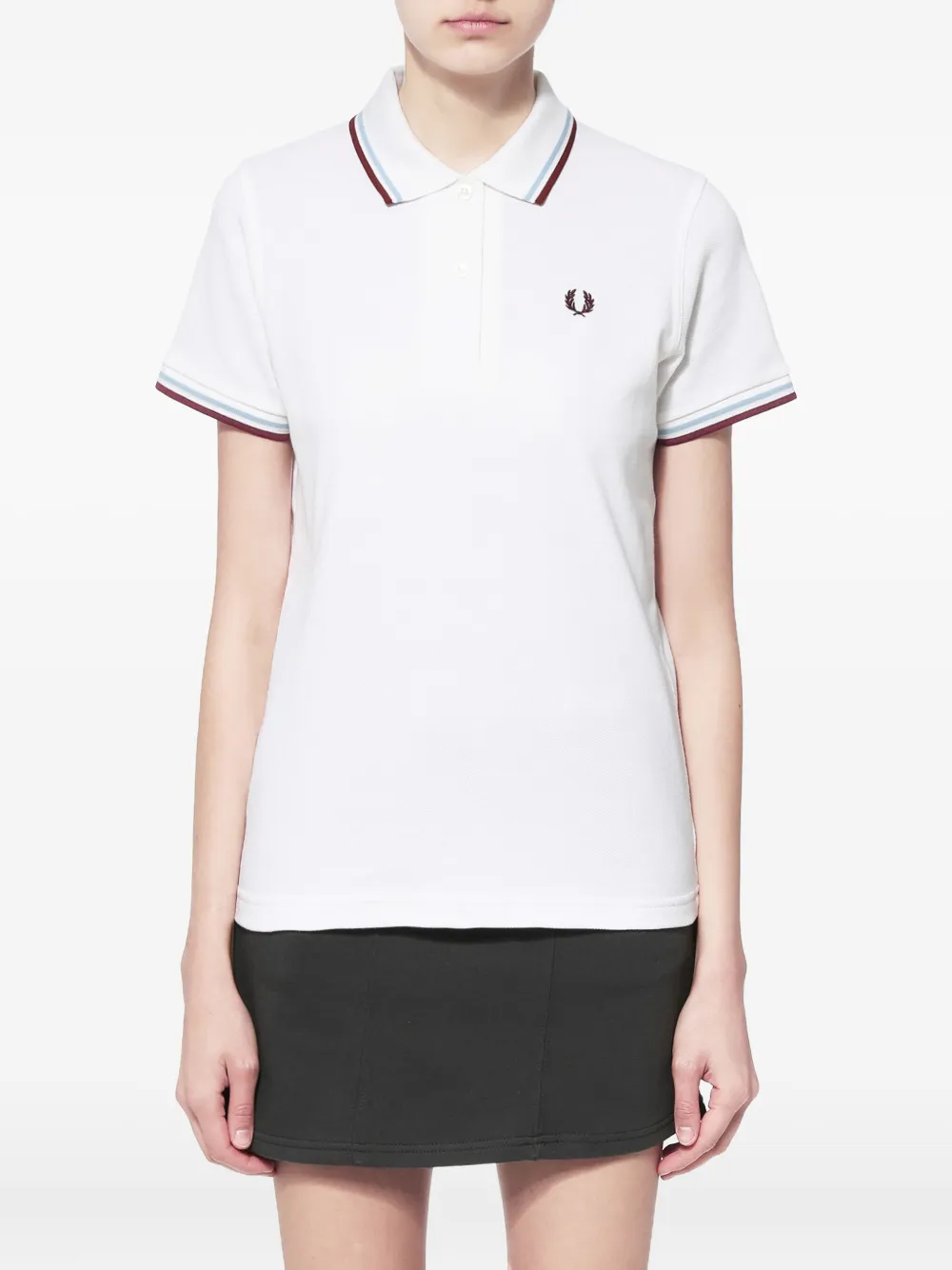 Fred Perry Poloshirt met geborduurd logo en kraag - Wit