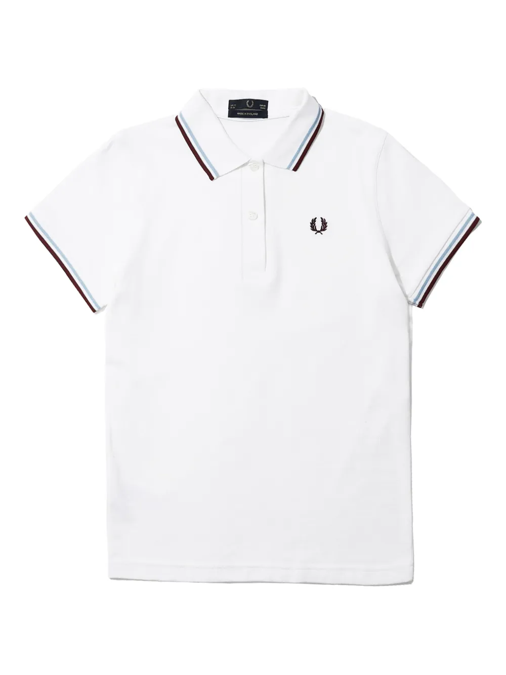 Fred Perry Tipped-collar Embroidered-logo Polo Shirt In White