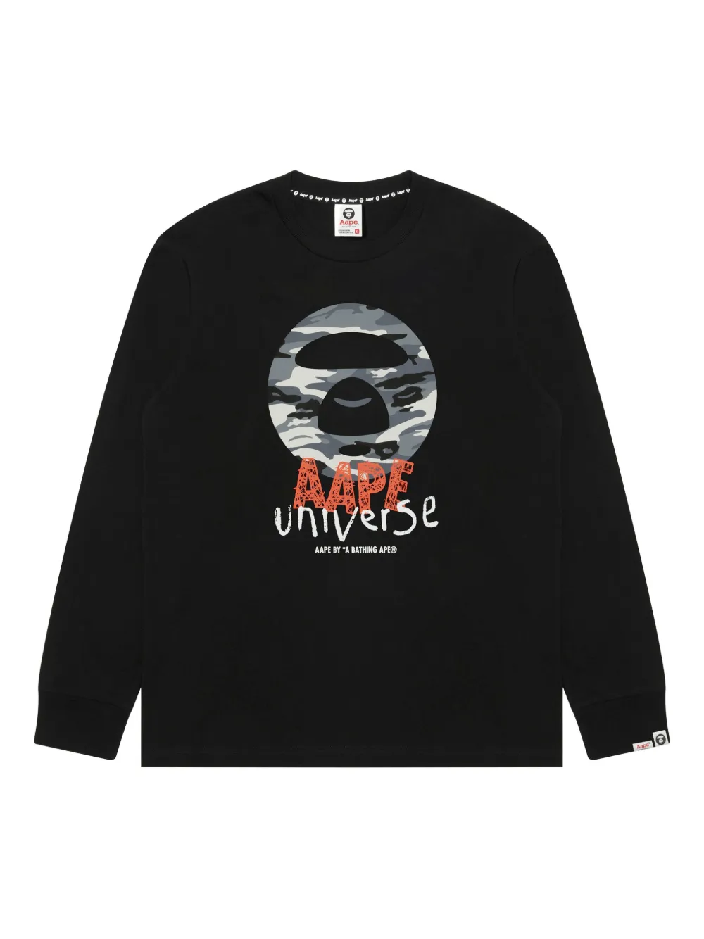 AAPE BY *A BATHING APE® crew-neck long-sleeve sweatshirt | Black | Image 1