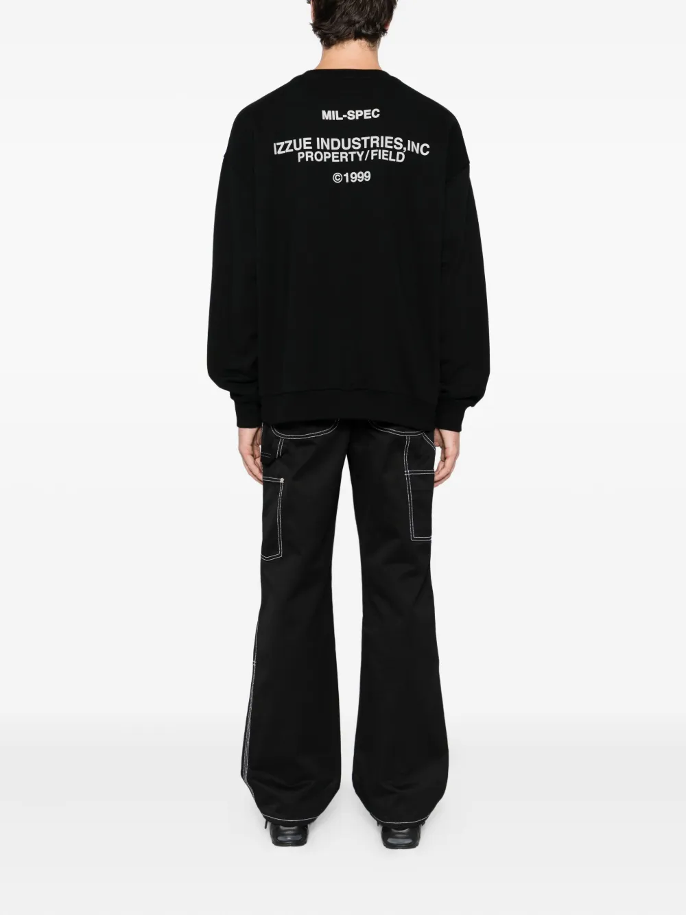 Izzue Sweater met logoprint - Zwart