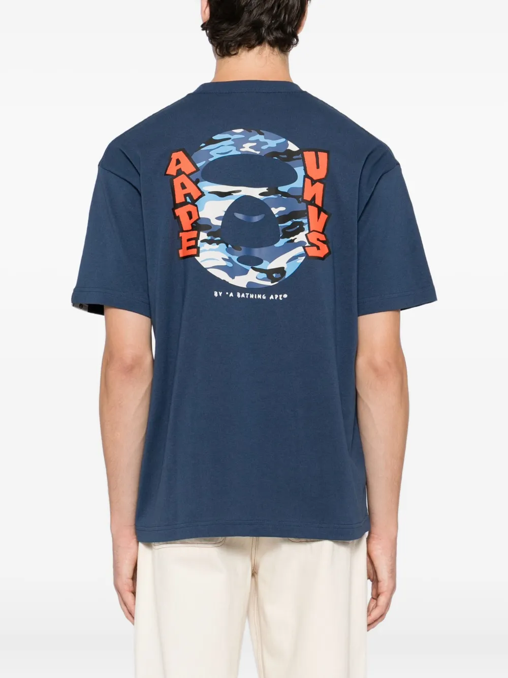 AAPE BY *A BATHING APE T-shirt met logoprint Blauw