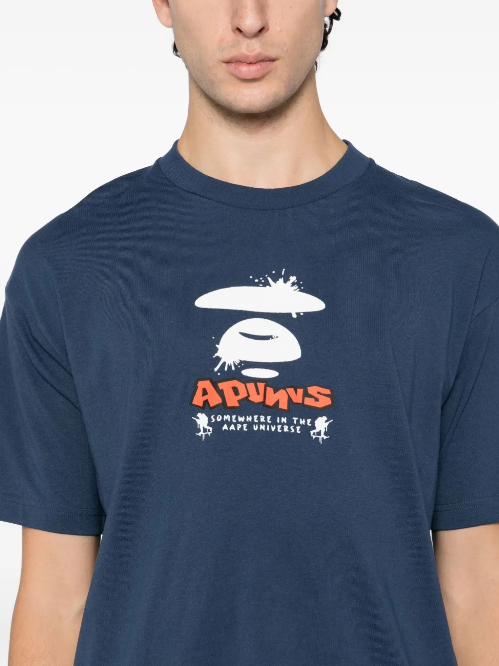 AAPE BY *A BATHING APE T-shirt met logoprint Blauw