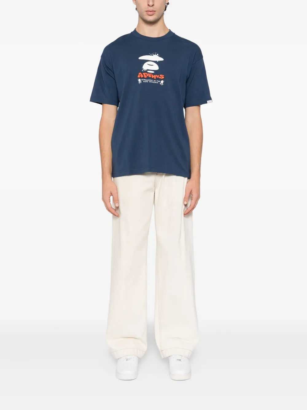 AAPE BY *A BATHING APE T-shirt met logoprint - Blauw