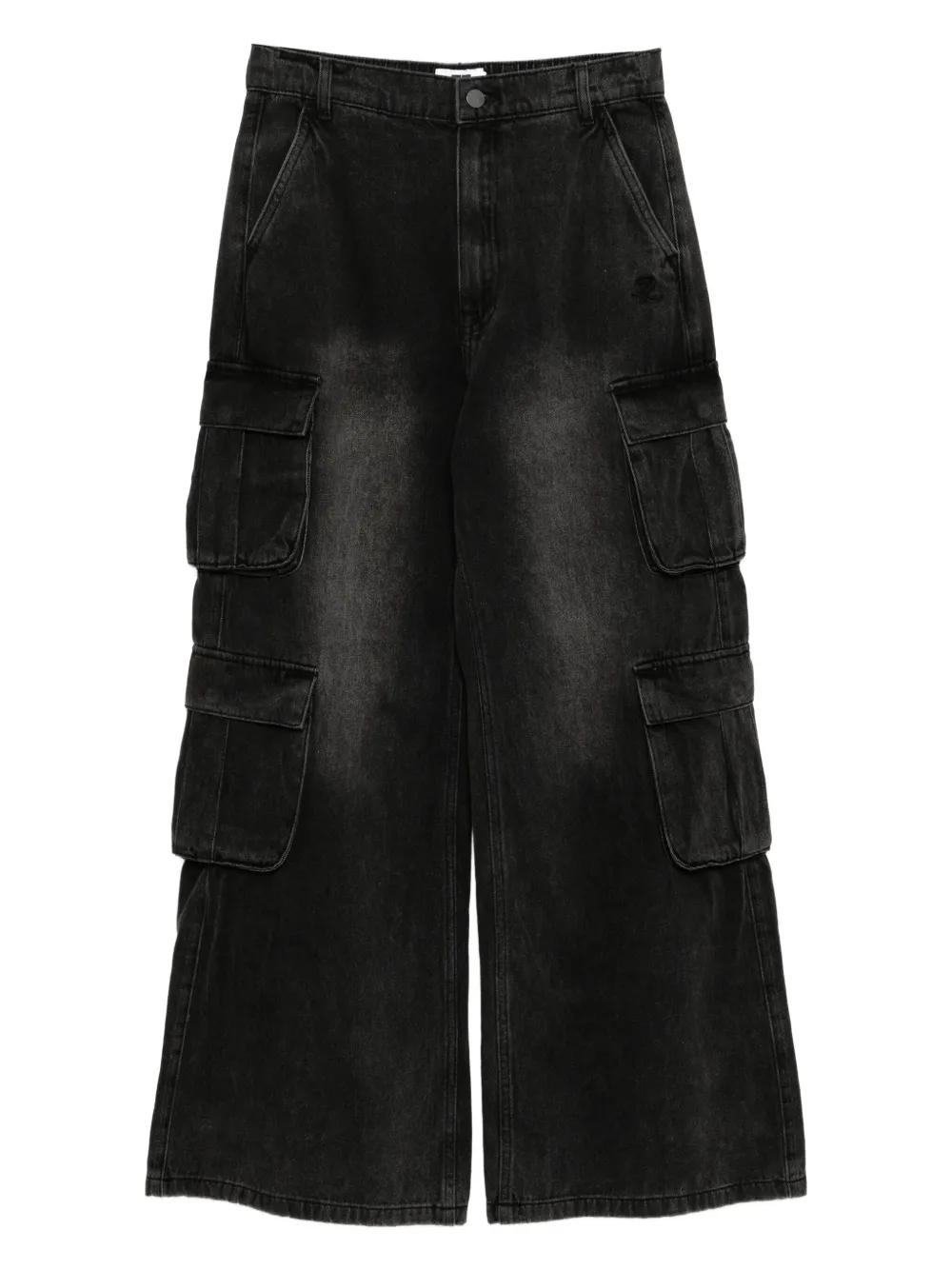 Izzue Logo-embroidered Jeans In Black