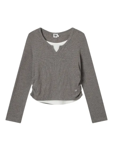 b+ab side-ruched long-sleeved T-shirt