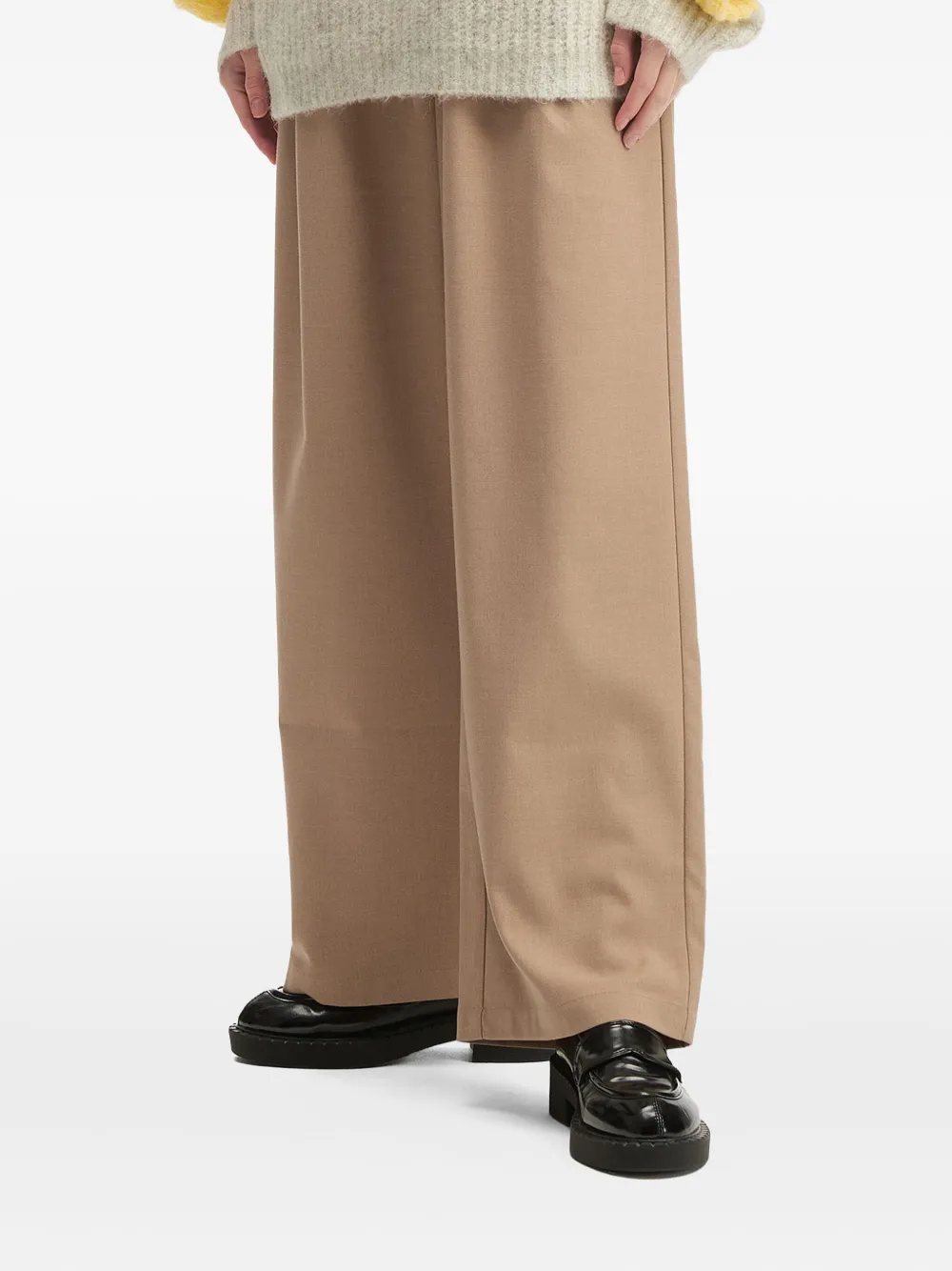 tout a coup Broek met elastische tailleband Bruin