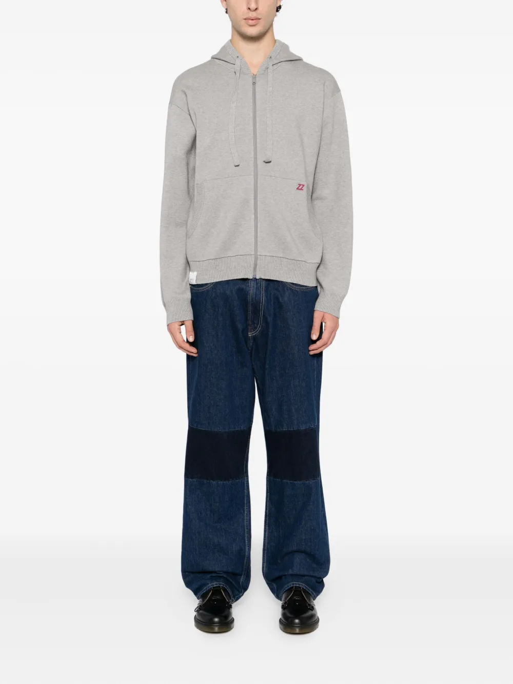 Izzue Logo-patch Knitted Jacket In Gold