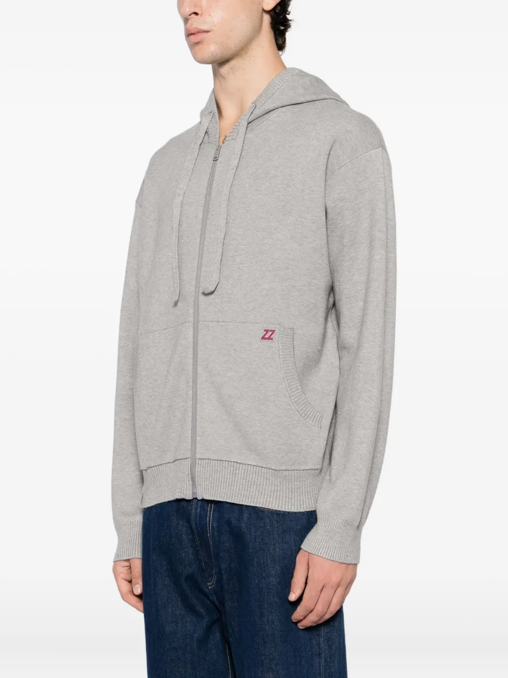 Izzue Logo-patch Knitted Jacket In Gold