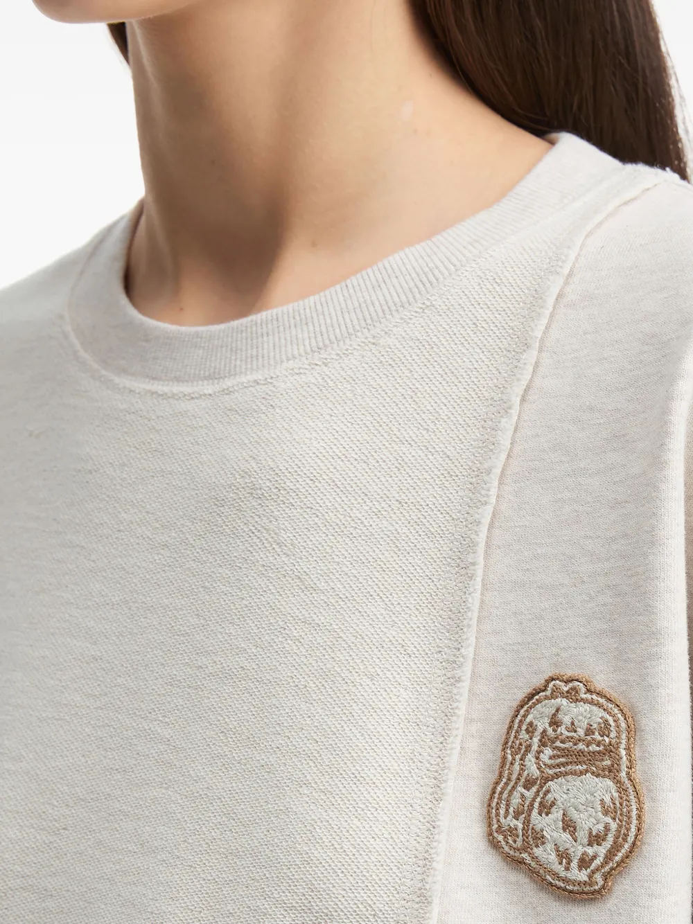 Fingercroxx Embroidered Panel Sweatshirt In Gray
