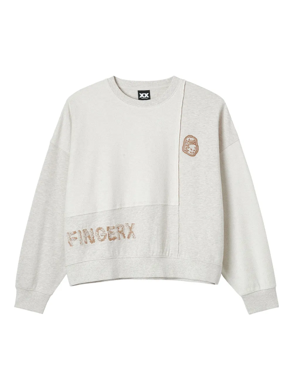 Fingercroxx Embroidered Panel Sweatshirt In Gray