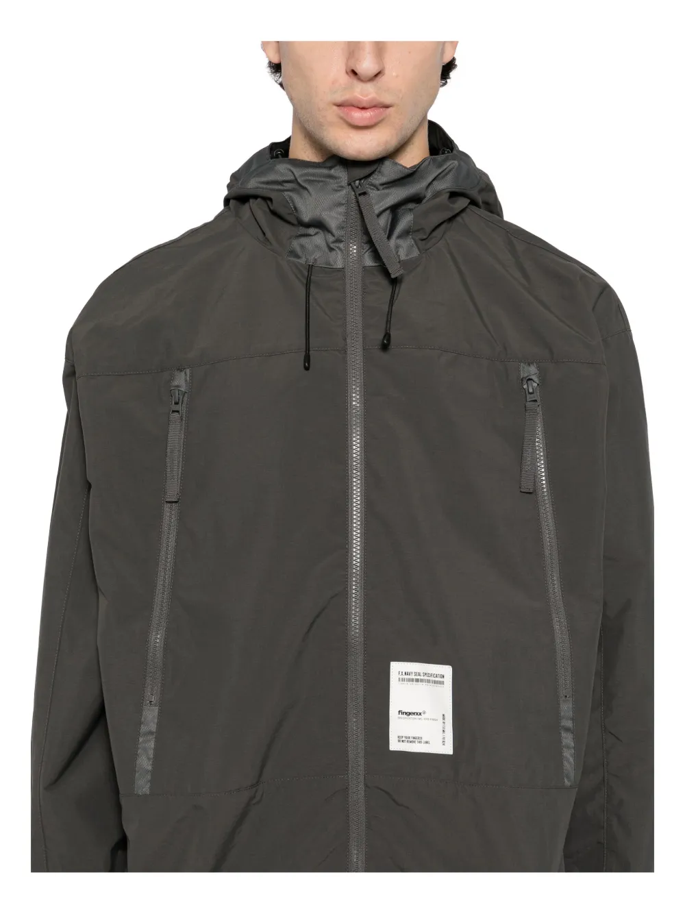Fingercroxx Logo-patched Jacket In Gray