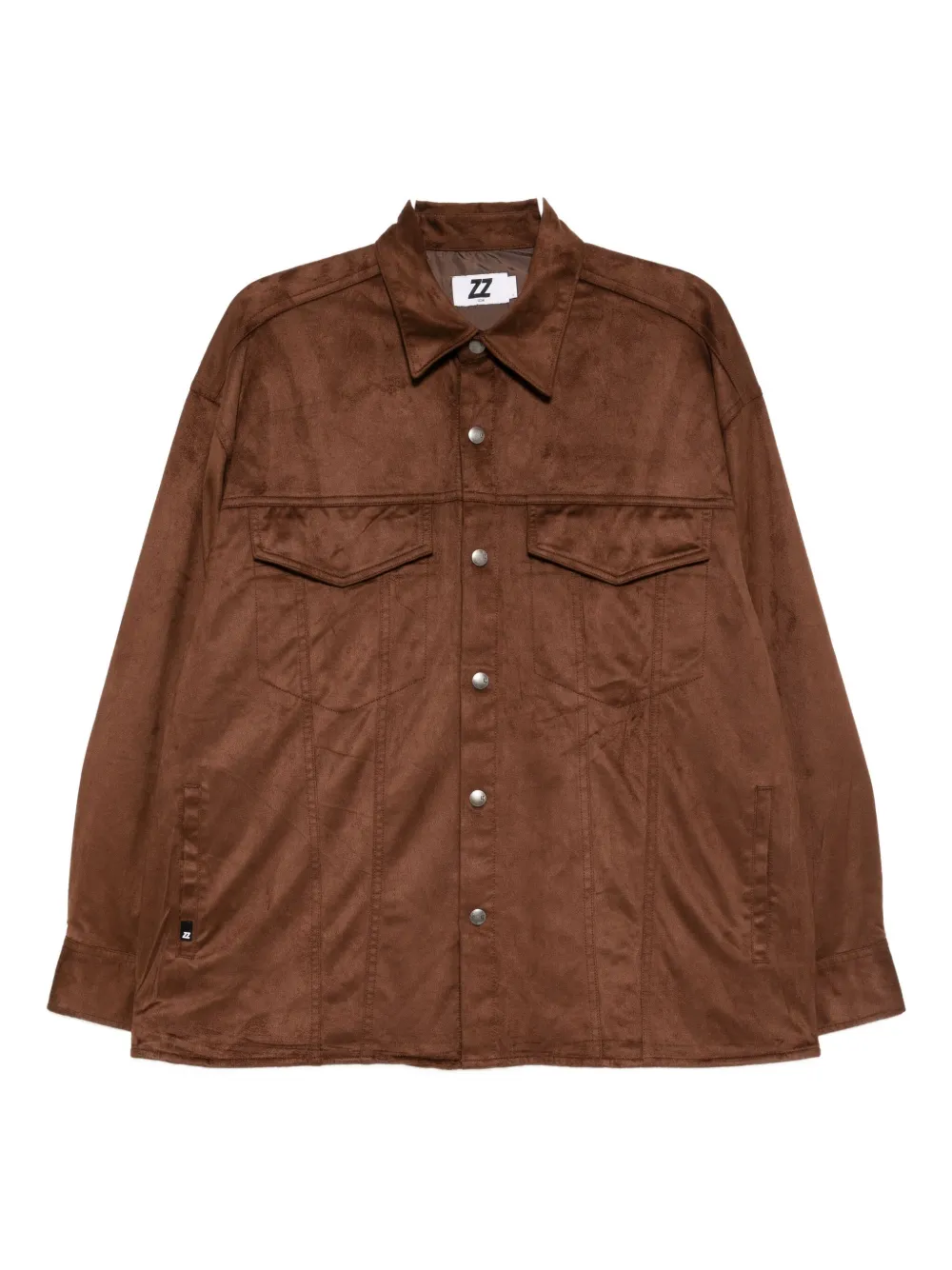 izzue Giacca con logo ricamato - Marrone