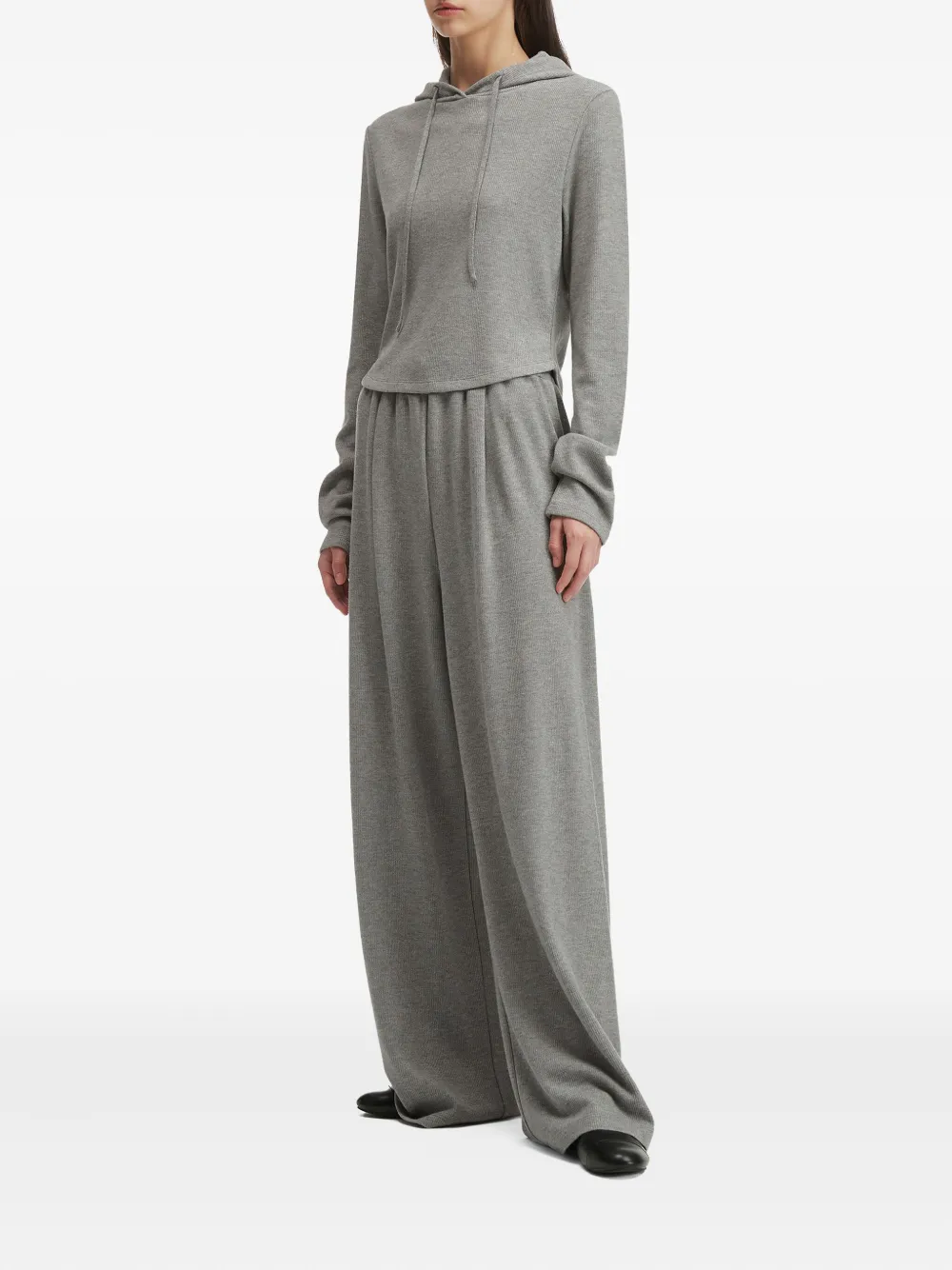 b+ab Geribbeld trainingspak met capuchon Grijs