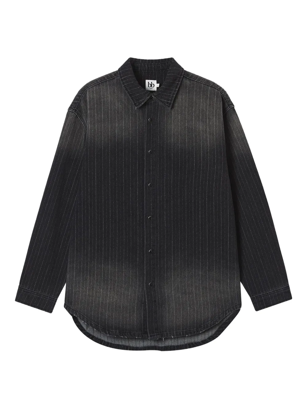 b+ab pinstripe cotton shirt | Black | Image 1