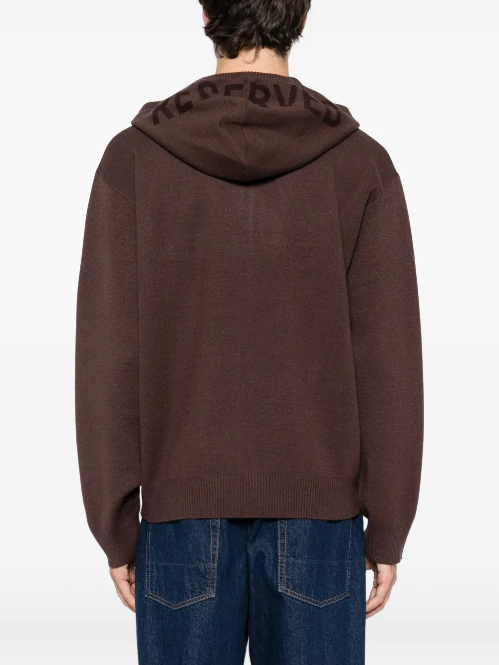Izzue Logo-patch Knitted Jacket In Brown