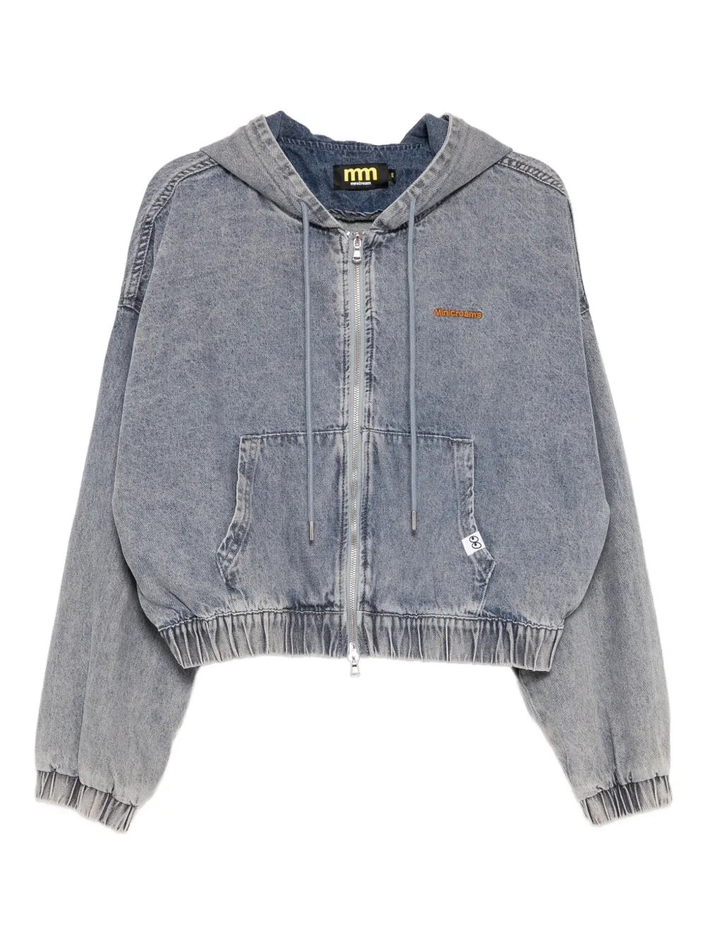 Mini Cream Logo-embroidered Jacket In Blue