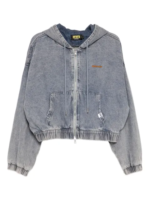 Mini Cream logo-embroidered jacket 